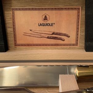 LAGUIOLE FRANCE CARVING SET/2 PCS IN WOODEN BOX ::COVENANT HEART/VASCULAR::